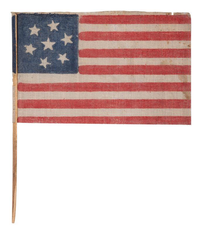 [CIVIL WAR]. 7-star Confederate sympathizer parade flag. (1 of 2)
