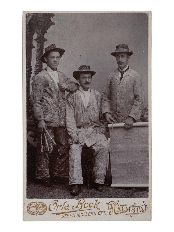 [EARLY PHOTOGRAPHY - OCCUPATIONAL]. 3 photographs, incl. by CDV of painters and a wallpaper hanger. (1 of 2)
