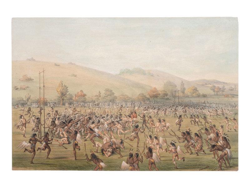 [CATLIN, George (1796-1872).] Buffalo Dance. No. 8. AND Ball-Play. No. 23.  (1 of 2)