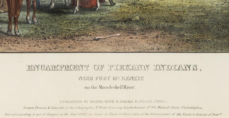 MCKENNEY, Thomas L. (1785-1859) and James HALL (1793-1868). Encampment of Piekann Indians, Near Fort (1 of 4)