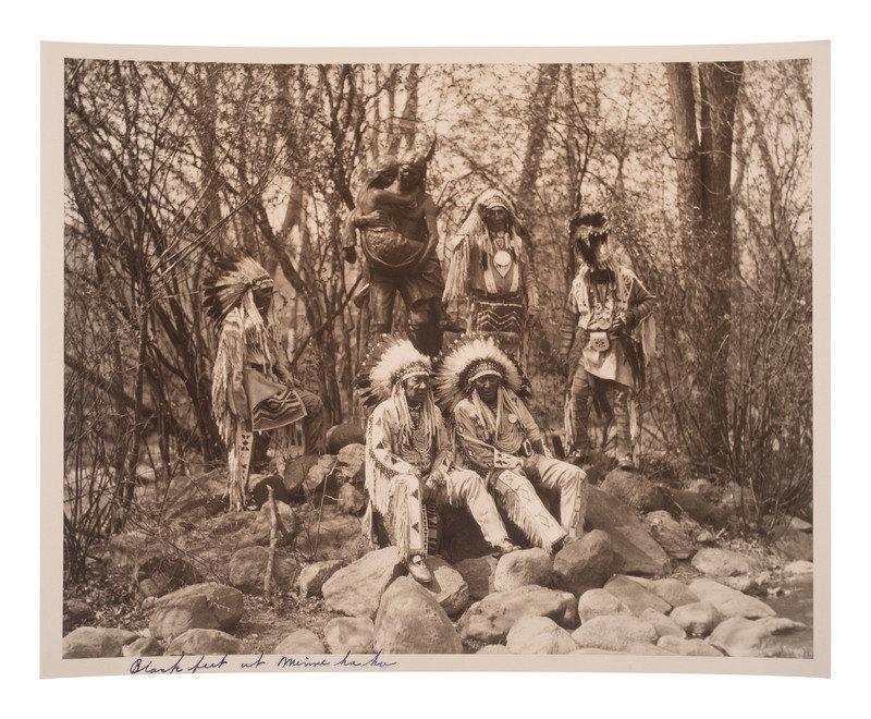 [NATIVE AMERICANS]. Approx. 90 photographs and prints featuring Native American subjects.: [NATIVE AMERICANS]. Approx. 90 photographs and prints featuring Native American subjects. The lot is comprised of the following: 3 artfully posed photographs of Native American subjects, 4 1/4 x 5 1/2