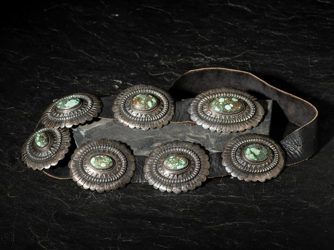 Orville Tsinnie (Diné, 1943-2017) Sterling Silver and Turquoise Concha Belt (1 of 4)
