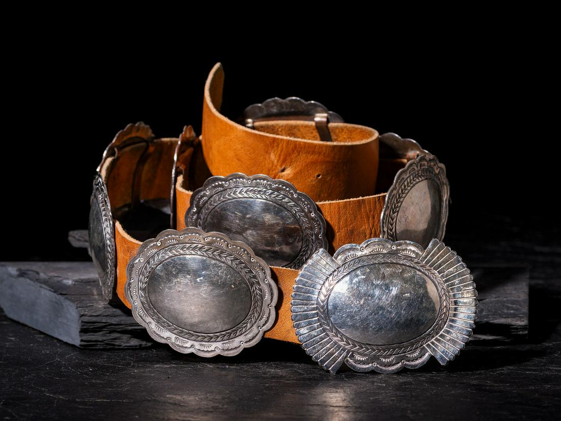 Suzie James (Diné, 1954-2012) Sterling Silver Concha Belt (1 of 3)