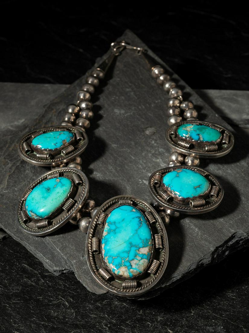 Navajo Silver and Turquoise Choker (1 of 4)