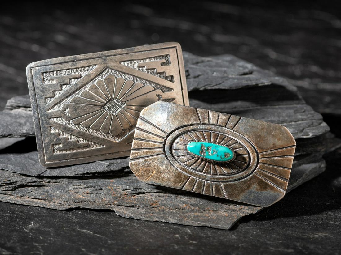 Navajo Sterling Silver Buckles (1 of 4)