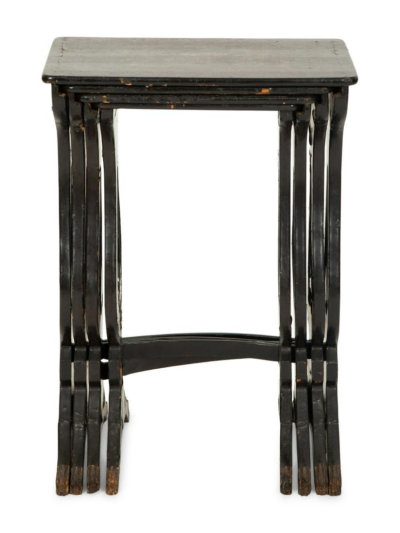 A Set of Four Victorian Chinoiserie Lacquered Nesting Tables (1 of 6)