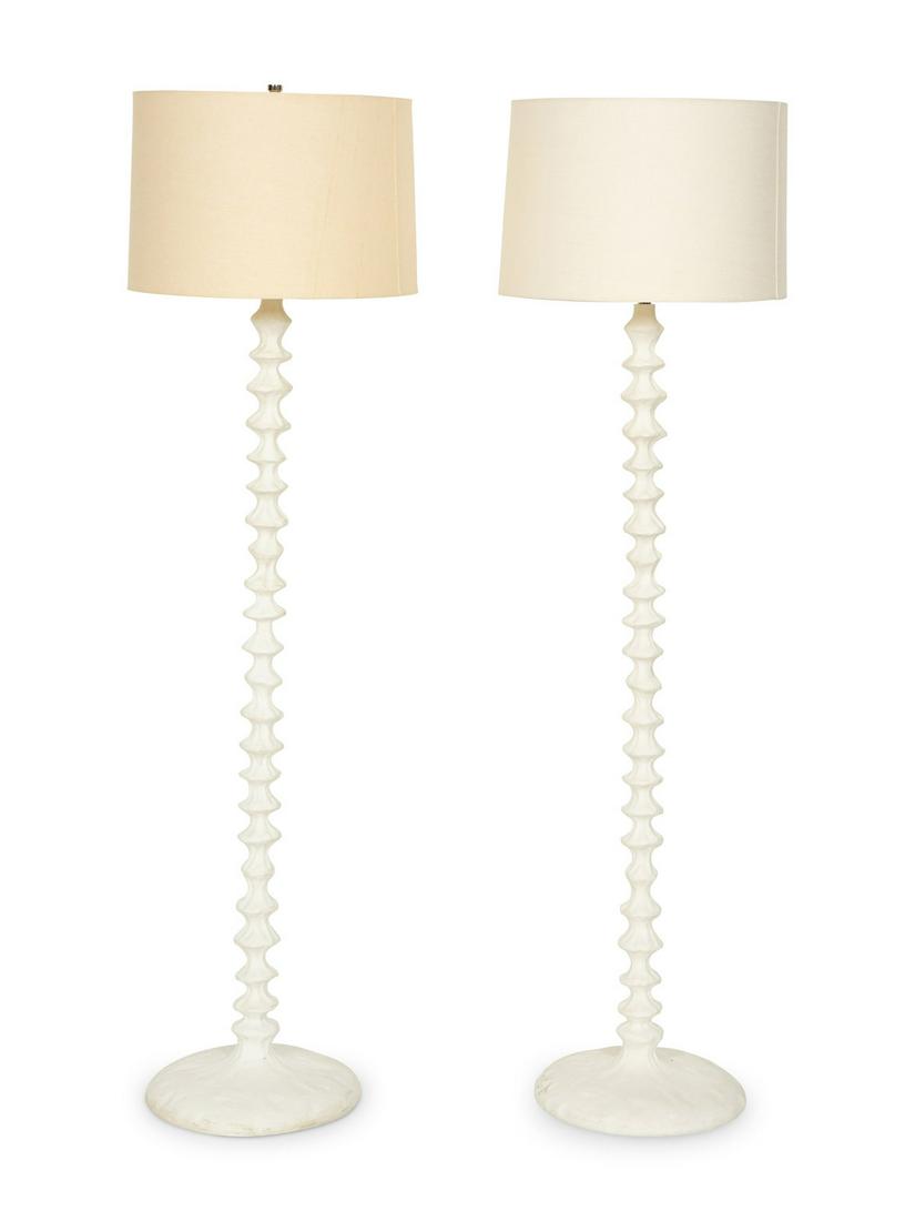A Pair of Contemporary White Painted Floor Lamps (1 of 4)