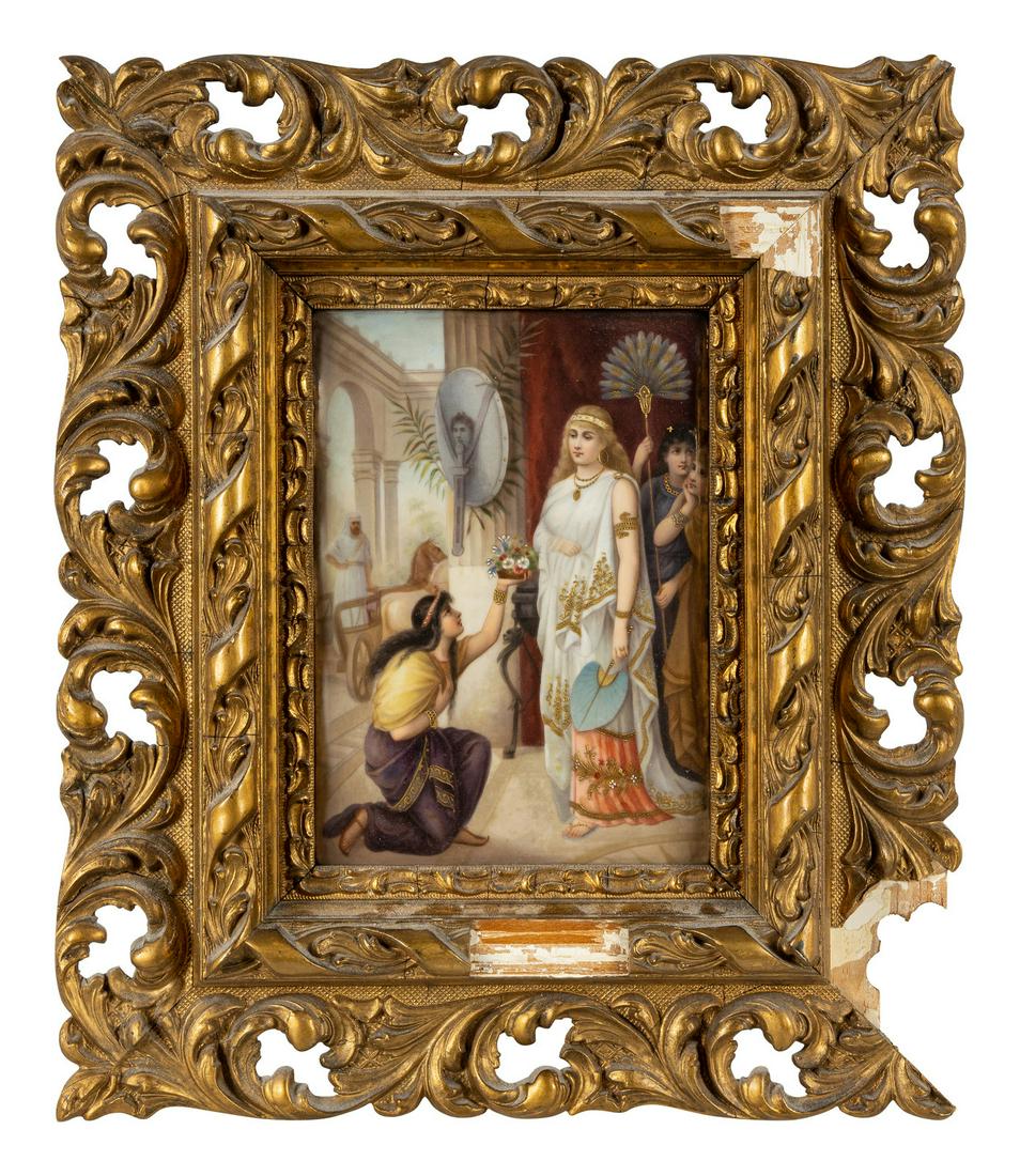 A Continental Porcelain Plaque Depicting A Message After Heva Coomans (1 of 4)