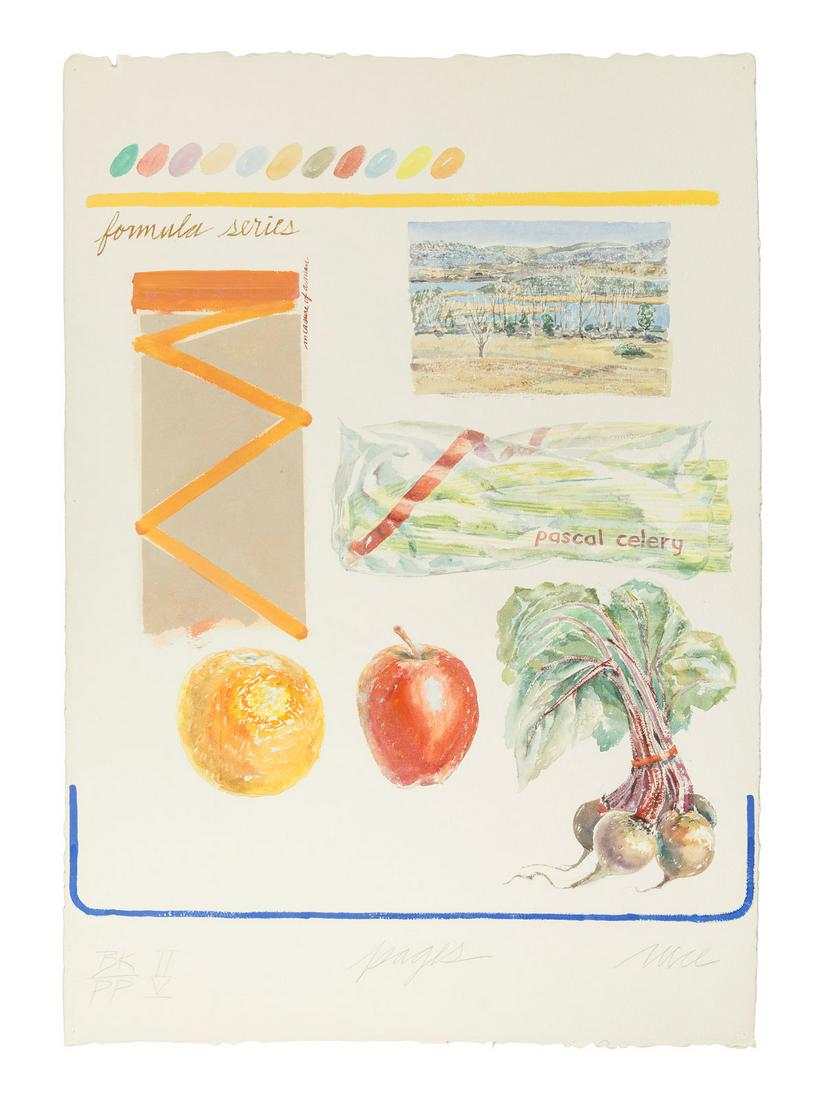 Don Nice (American, 1932-2019) Pages, 1979: Don Nice (American, 1932-2019) Pages, 1979 watercolor on paper signed Nice, titled and inscribed (lower margin) 42 x 29 1/4 inches. This lot is located in Chicago. Property from a Priv