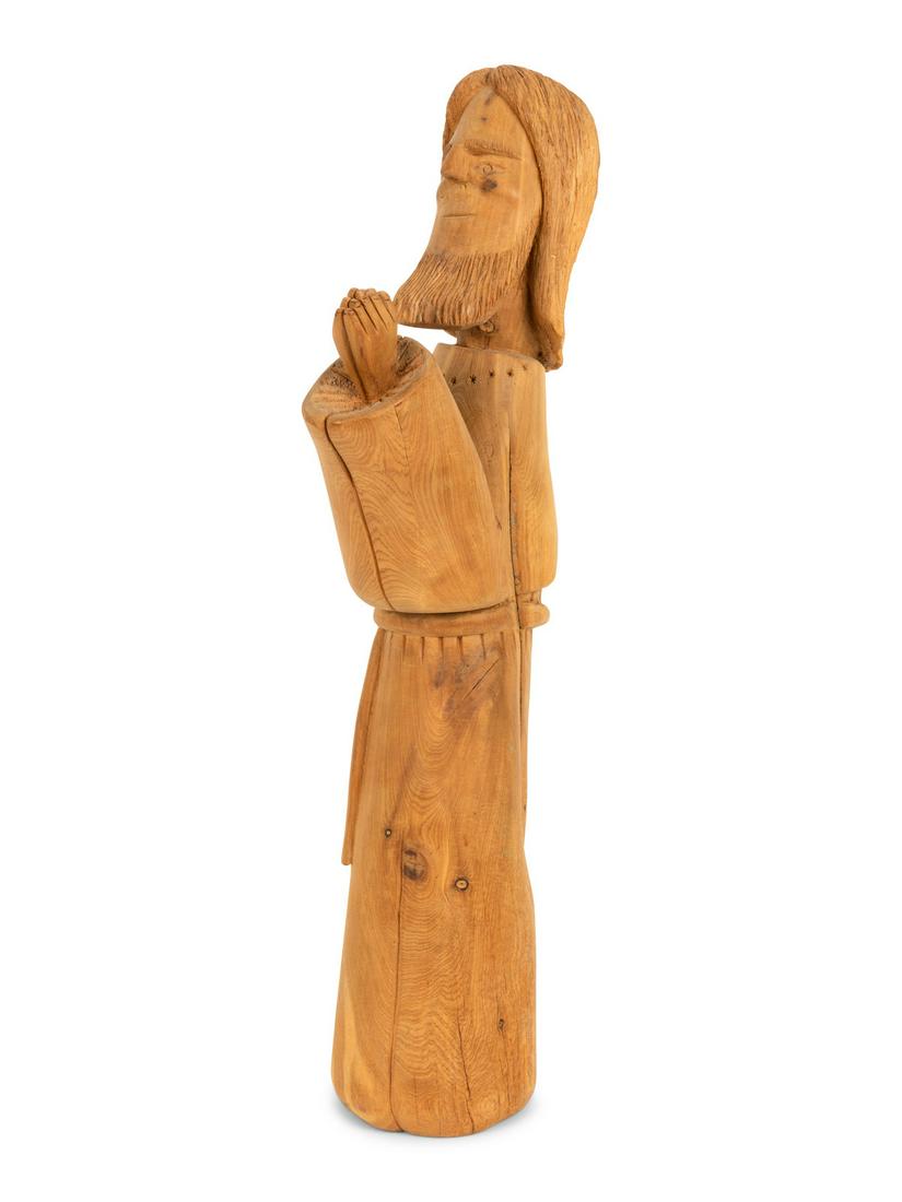 Leo Salazar (American, 1931-1991): Leo Salazar (American, 1931-1991) Carved Folk Art Sculpture. carved on underside Leo Salazar. Height 20 inches. This lot is located in Denver.