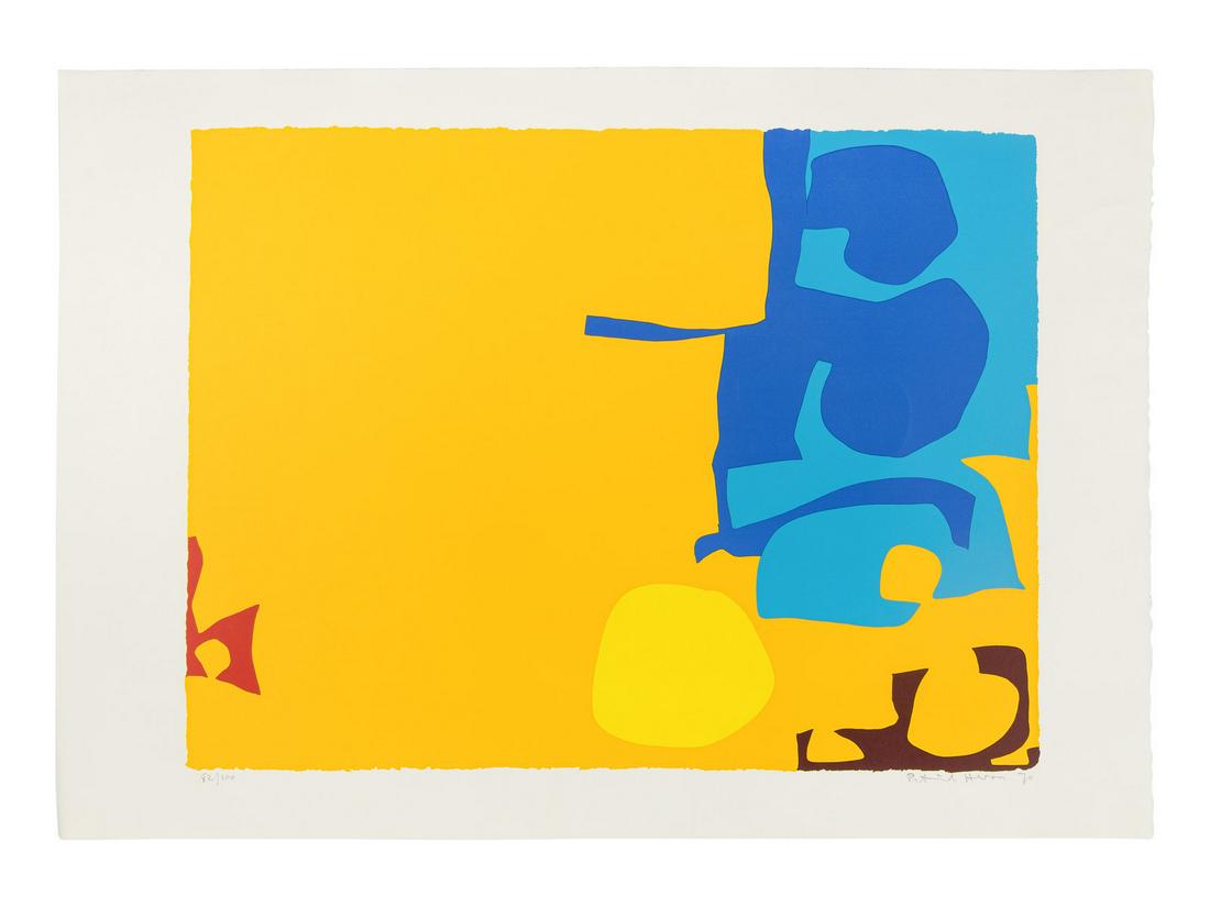 Patrick Heron (British, 1920-1999) Blues Dovetailed in Yellow, 1970: Patrick Heron (British, 1920-1999) Blues Dovetailed in Yellow, 1970 screenprint signed, titled, dated, and numbered 82/100 in pencil 23 1/2 x 30 7/8 inches. Sold to Benefit the Acquisition Fund of the