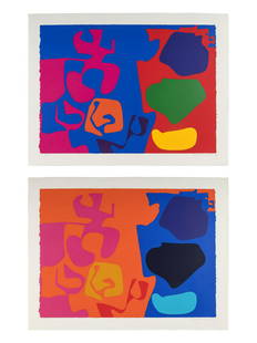 Patrick Heron (British, 1920-1999) 8 and 9 (from January 1973), 1973, 1973: Patrick Heron (British, 1920-1999) 8 and 9 (from January 1973), 1973, 1973 screenprints each signed, dated, and numbered 8/72 in pencil Largest: 23 1/8 x 31 7/8 inches. Sold to Benefit the Acquisition