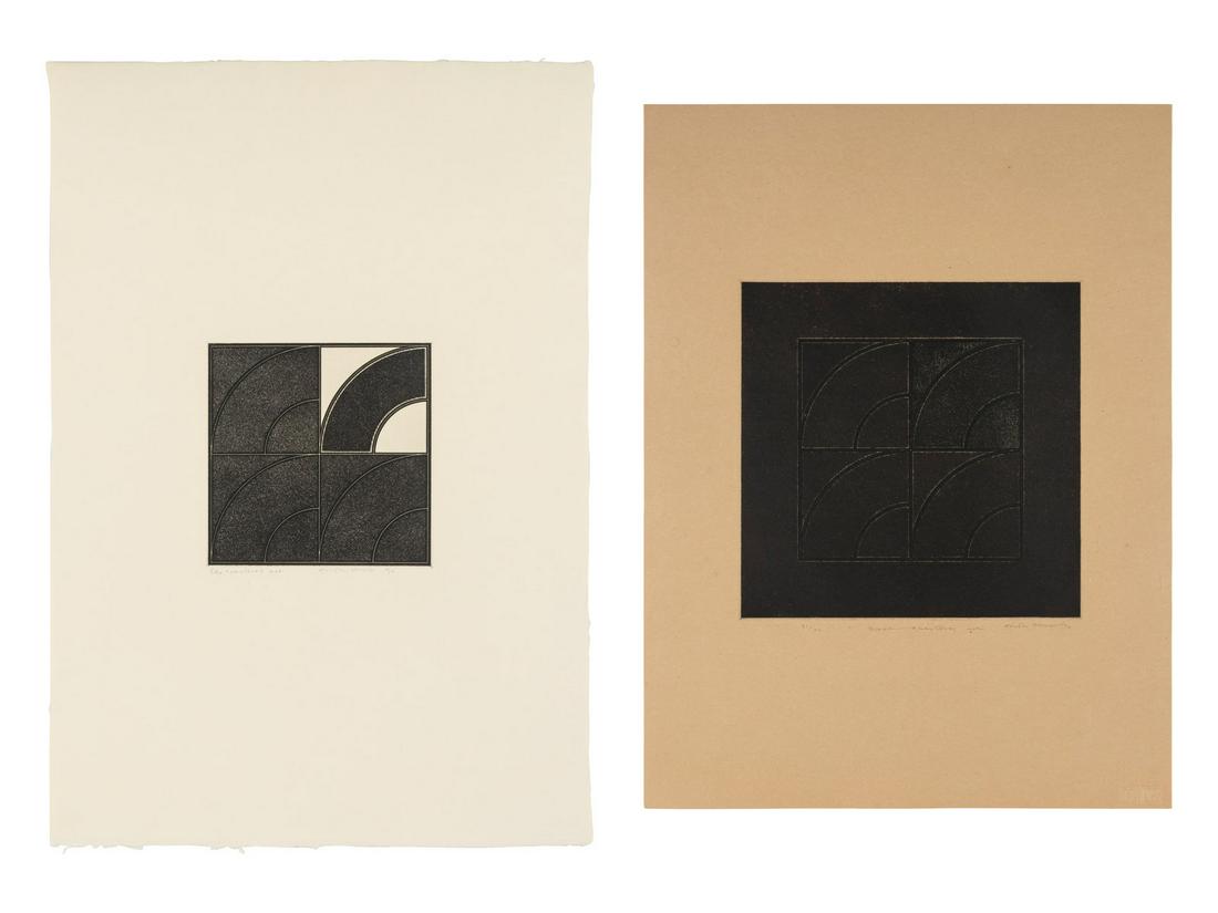 Gordon House (British, 1932-2004) Quartered Arc and Black Quartered Arc (a pair of prints), 1970 (1 of 8)