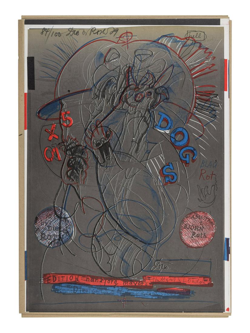 Dieter Roth (German/Swiss, 1930-1998) 2 times 5 Dogs (the complete portfolio of 14 works), 1979 (1 of 18)