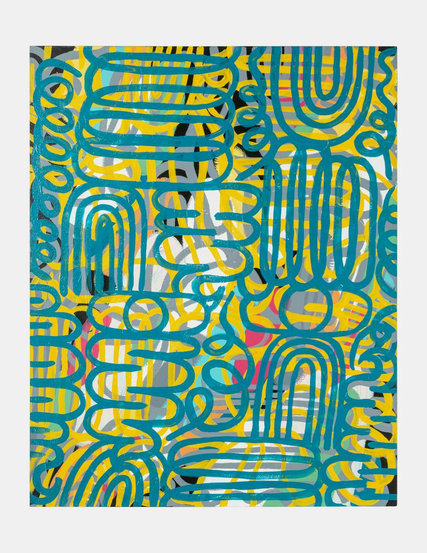 Mike Perry (American, b. 1981) Untitled, 2013: Mike Perry (American, b. 1981) Untitled, 2013 acrylic and gauche on canvas signed Mike Perry and dated (side) 53 x 42 inches. This lot is located in Chicago.