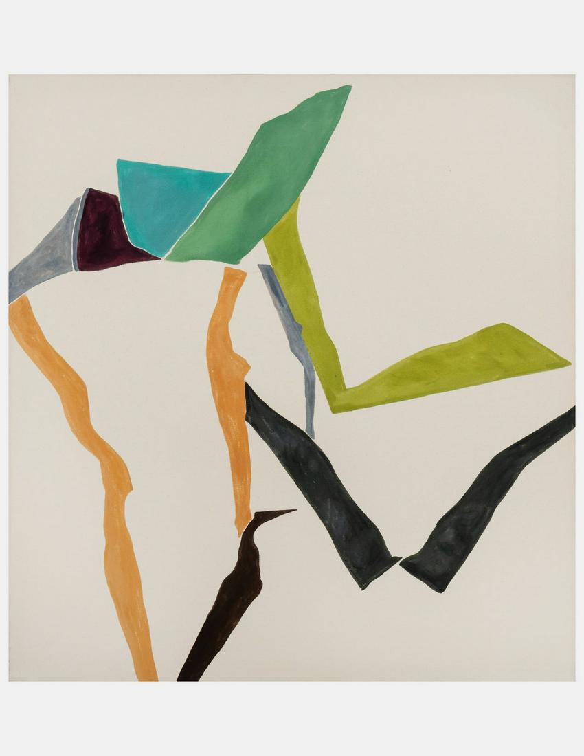 Jack Roth (American, 1927-2004) Awkward Gesture, 1976: Jack Roth (American, 1927-2004) Awkward Gesture, 1976 acrylic on canvas signed Roth, titled and dated, with the stamp of the Artist (verso) 66 x 62 inches. Provenance: Estate of the Artist McCormick G