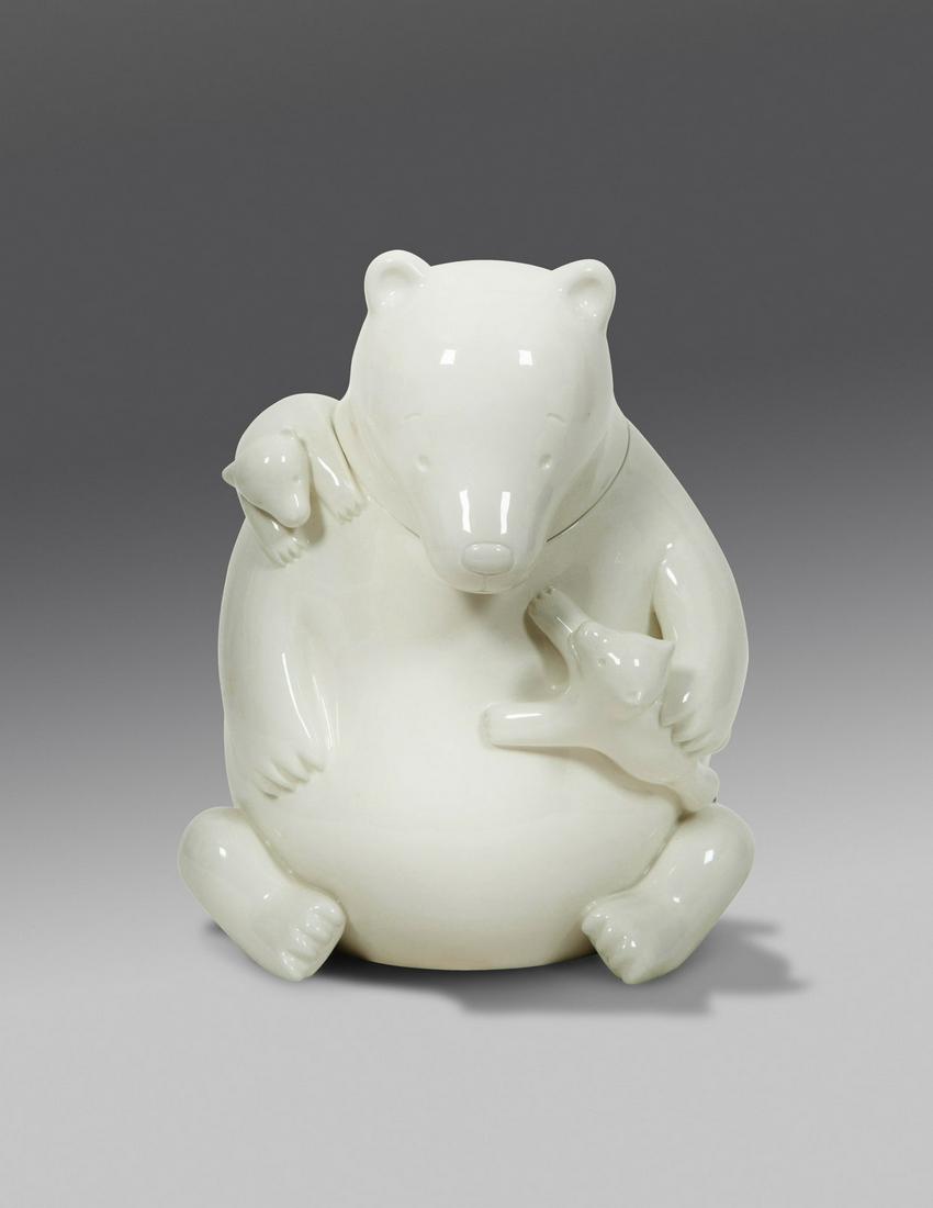 Tom Otterness American, b. 1952) Mama Bear, 2010: Tom Otterness American, b. 1952) Mama Bear, 2010 ceramic cookie jar signed Tom Otterness, stamped with signature and dated 12 1/2 x 9 1/2 x 9 1/2 inches. This lot is located in Palm Beach. Produced by