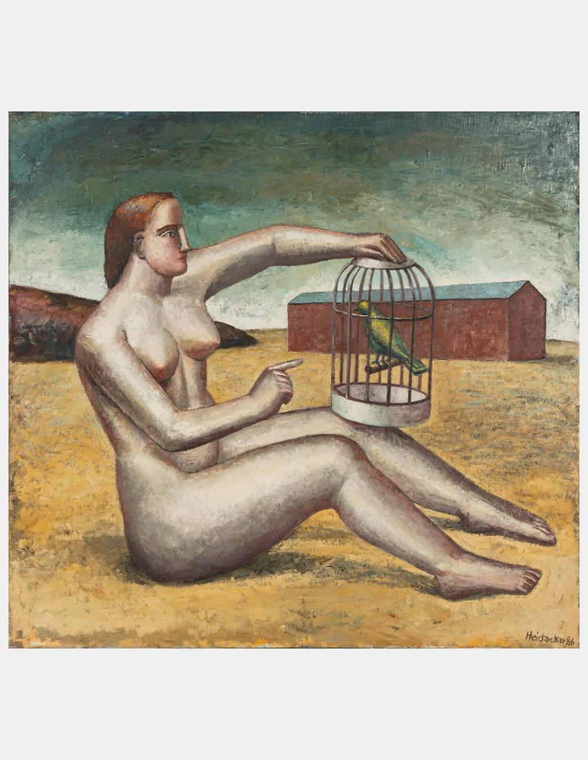 Stephanus Heidacker  (German, b. 1959) Woman with Birdcage, 1986 (1 of 5)