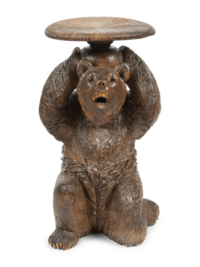 A Black Forest Carved Figural Stool (1 of 4)