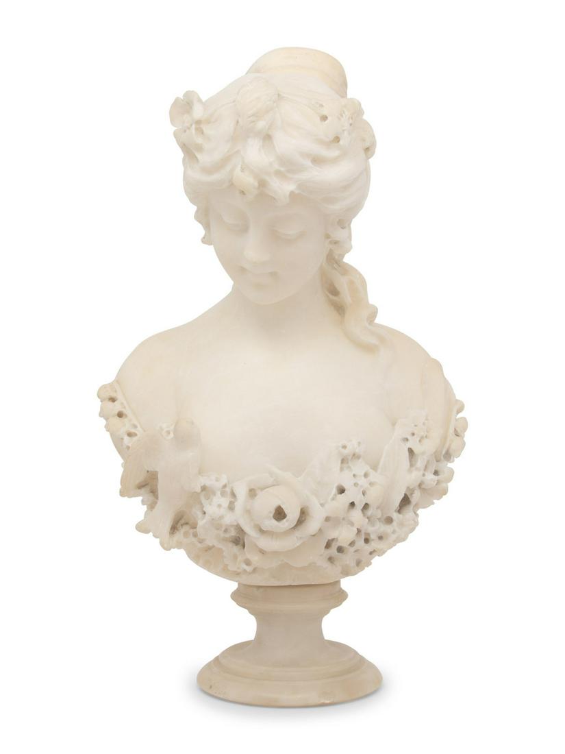 A Continental Carved Marble Bust (1 of 4)