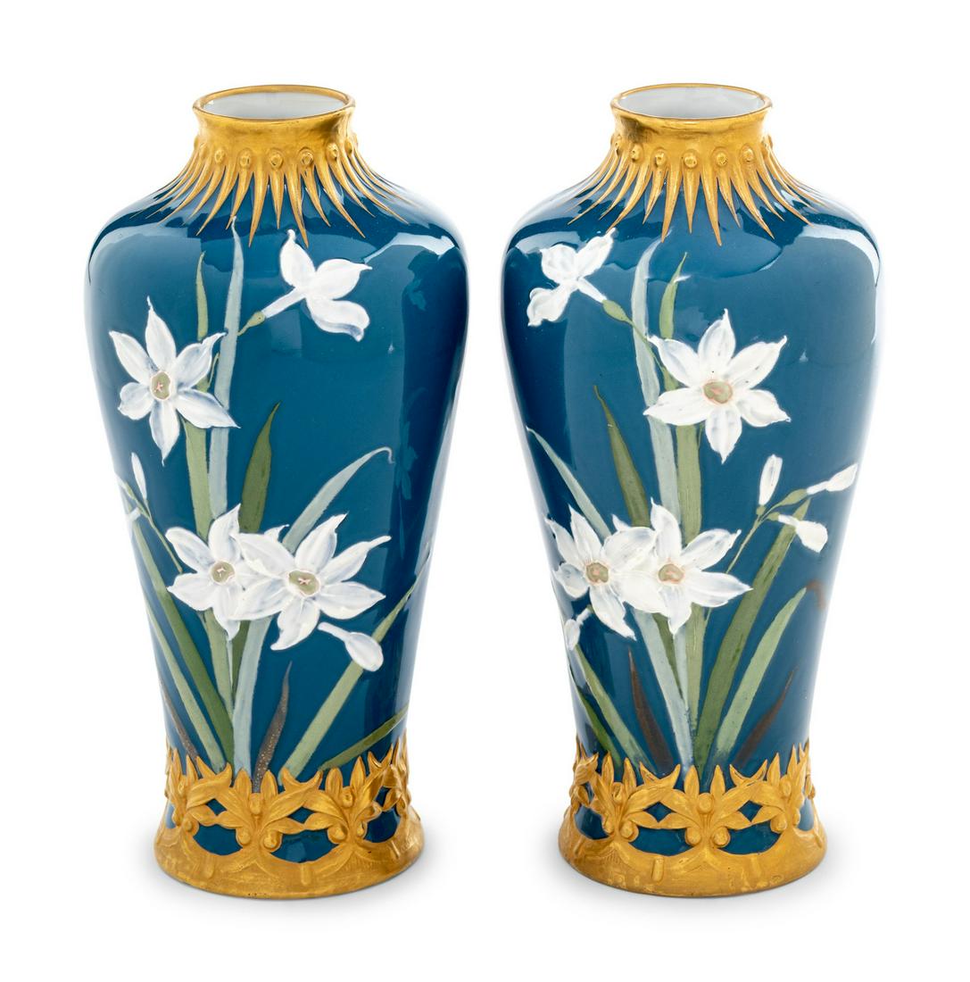A Pair of German Pâte-sur-Pâte Porcelain Vases (1 of 4)