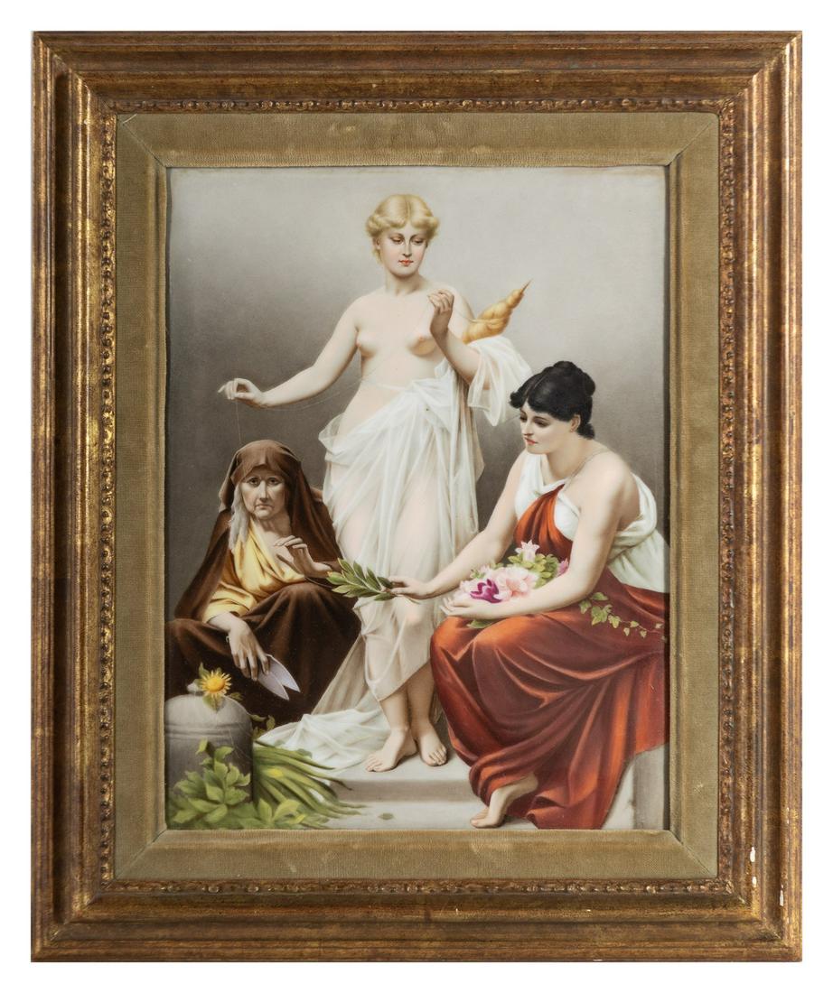 A Berlin (K.P.M.) Porcelain Plaque Depicting the Three Fates After Friedrich Paul Thumann (1 of 4)