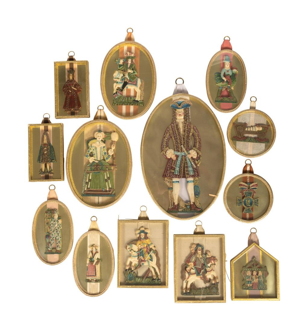 A Collection of Thirteen Continental Wax Relief Medallions (1 of 3)