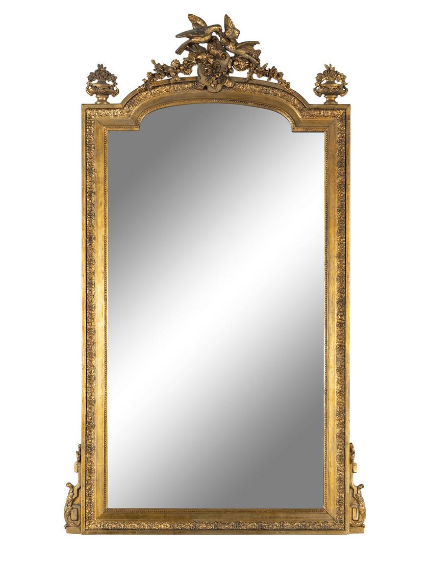 A Louis XVI Style Giltwood Mirror (1 of 2)