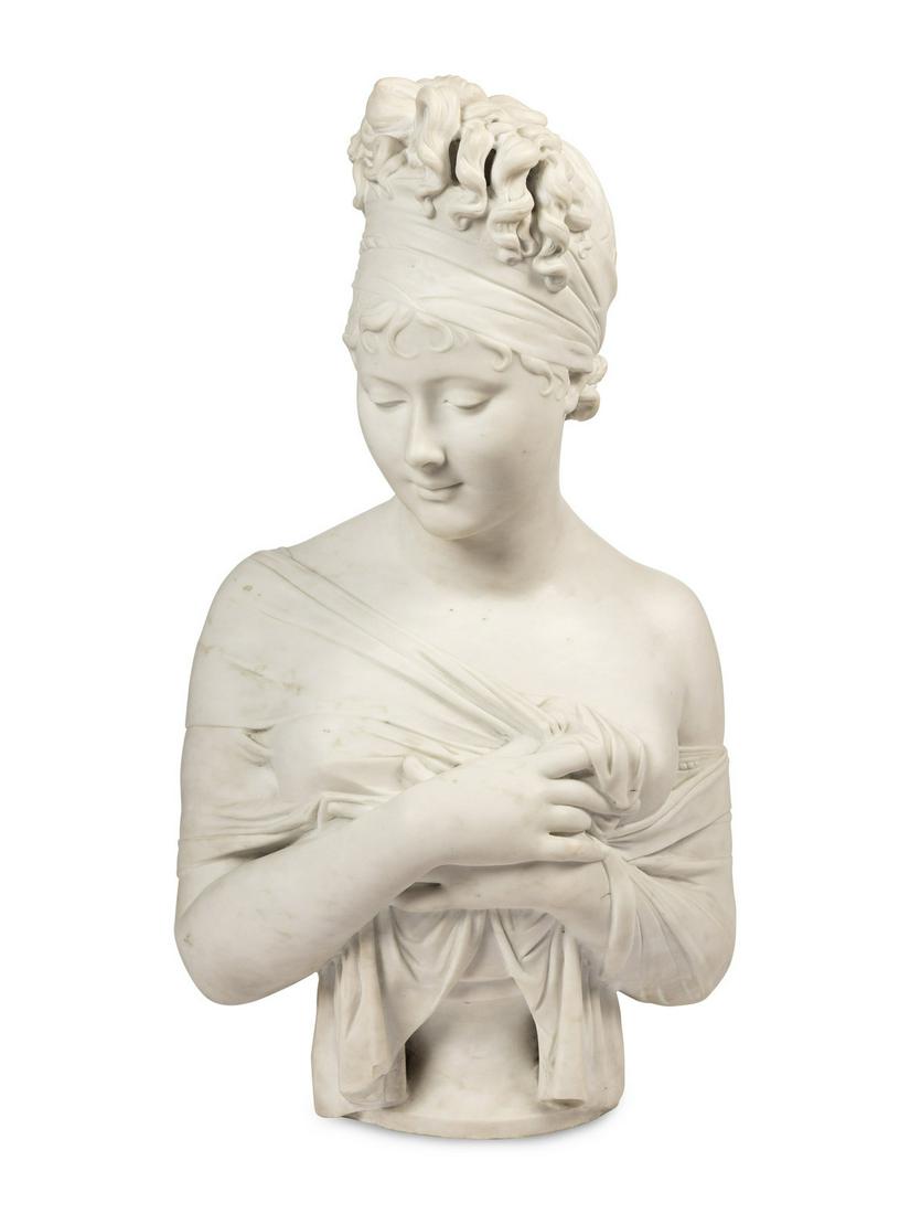 A Continental Marble Bust of Juliette Recamier After Joseph Chinard (1 of 3)
