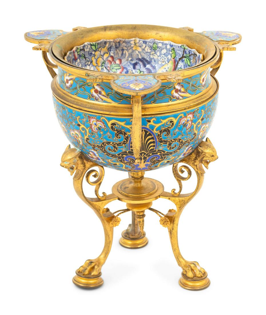 A French Gilt Bronze and Champlevé Centerpiece (1 of 3)