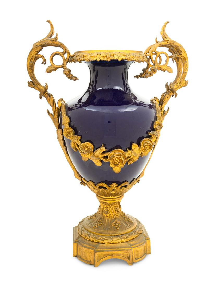 A Sèvres Style Gilt Bronze Mounted Porcelain Urn (1 of 3)