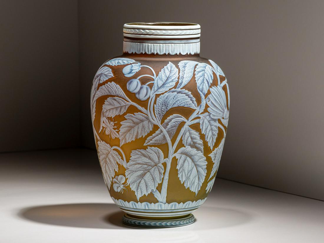 A Thomas Webb and Sons Cameo Glass Vase (1 of 6)