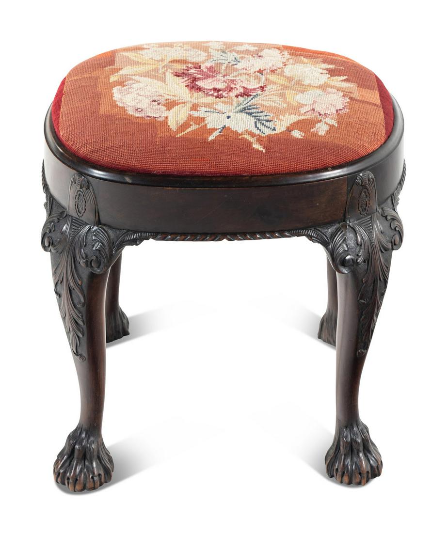 A George I Style Carved Walnut Stool (1 of 4)