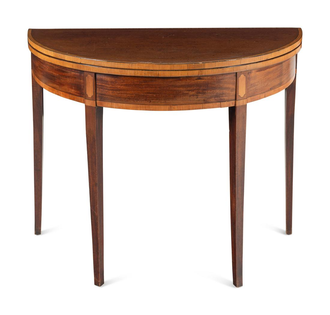 A George III Satinwood-Banded Mahogany Flip-Top Table (1 of 3)