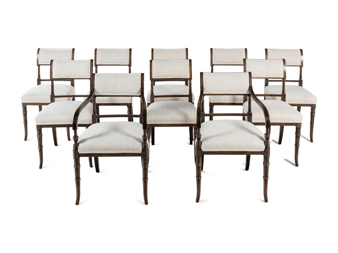 A Set of Ten Regency Style Dining Chairs (1 of 3)