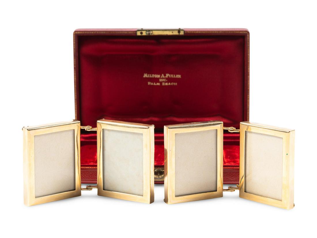 A Pair Of American Gold Doublepicture Frames Retailed By Miltonfuller