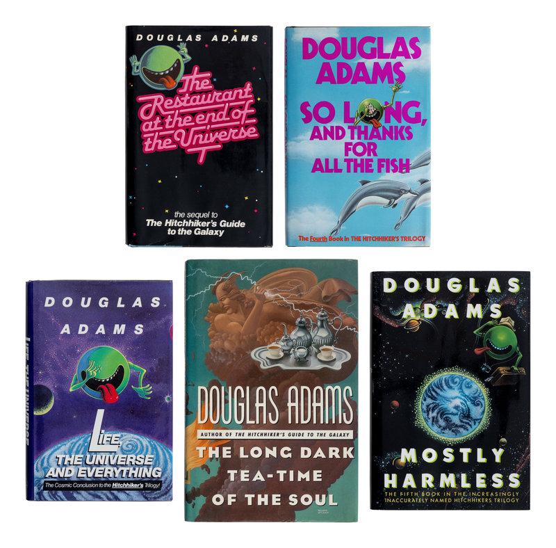 ADAMS, Douglas. A group of 5 SIGNED FIRST EDITION novels. (1 of 6)