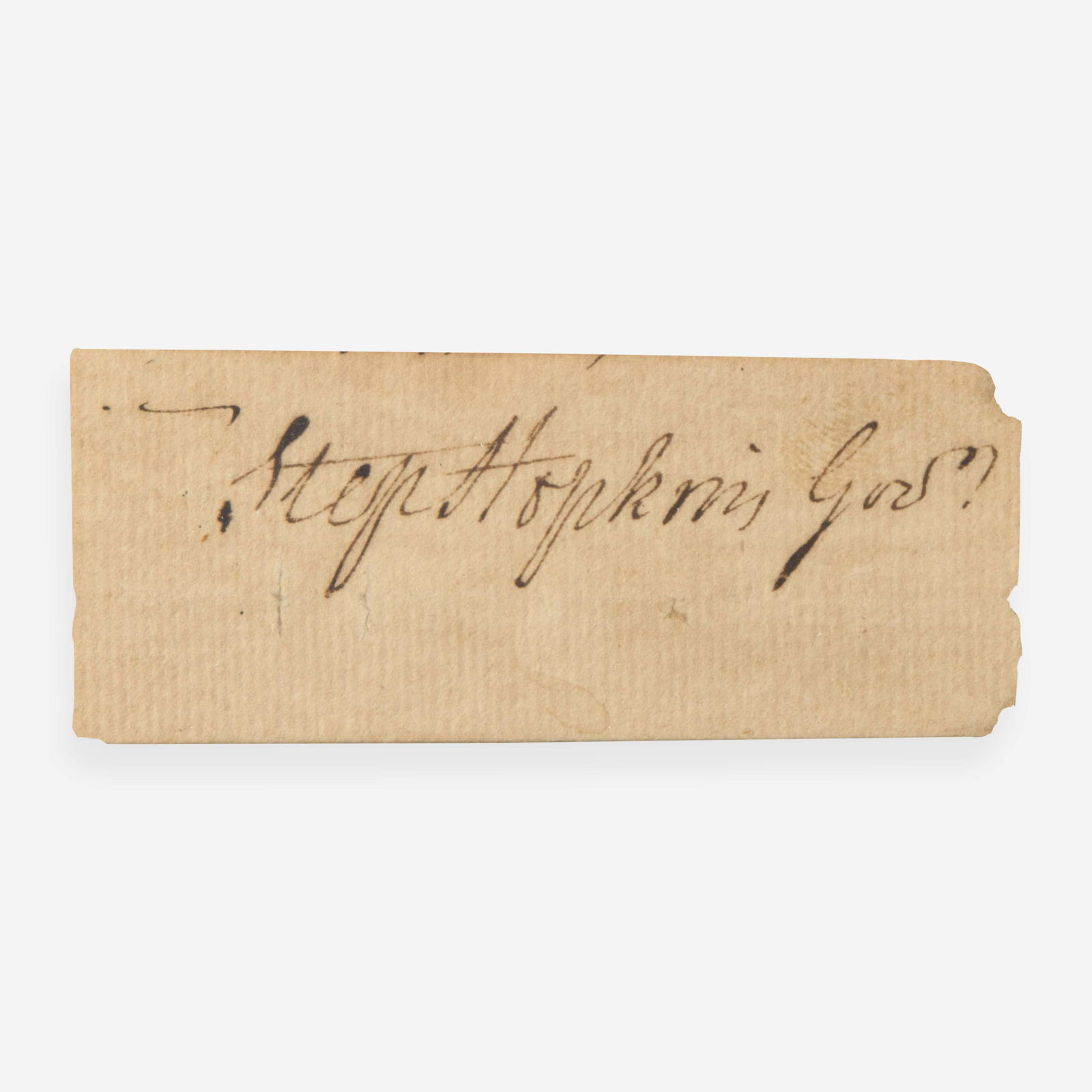 [Declaration of Independence] [Rhode Island] Hopkins, Stephen Cut Signature (1 of 2)