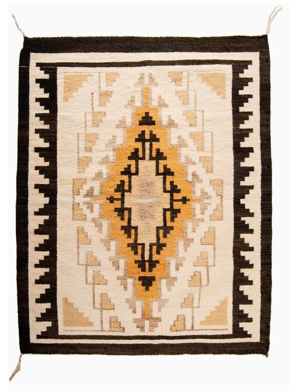 Navajo Two Grey Hills Pattern Weavings / Rugs Auction