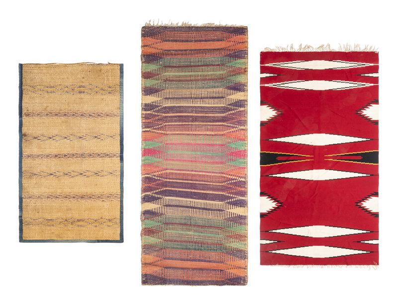 A Native American Rug and Two Woven Mats (1 of 2)