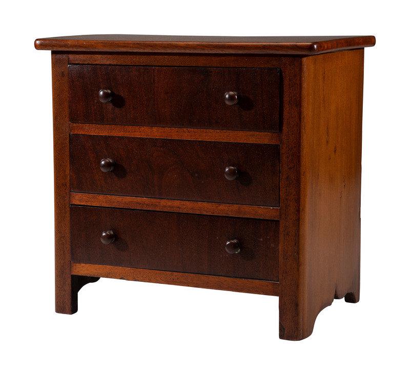 A Miniature Federal Three-Drawer Cherry Chest of Drawers (1 of 3)