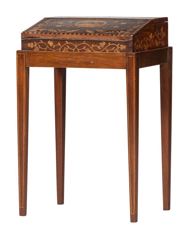 A Continental Inlaid Lap Desk on Stand (1 of 4)