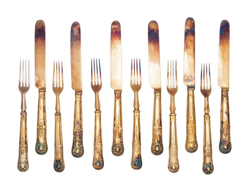 A Victorian Cased Silver-Gilt Dessert Service (1 of 3)