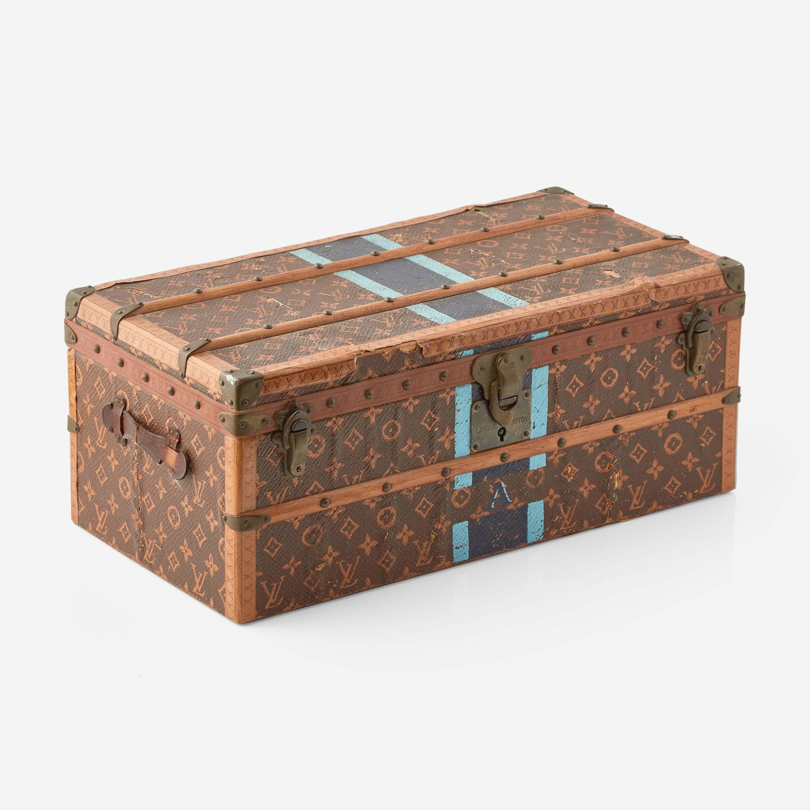A Louis Vuitton Monogrammed Canvas "Malle Fleurs" Miniature Trunk French, c.1910 (1 of 3)