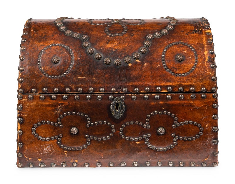 A Leather-Clad and Nailhead-Decorated Box (1 of 4)