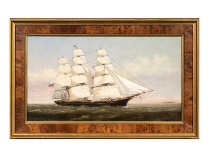 Xanthus Russell Smith (American, 1839–1929) Clipper Ship, 1869: Xanthus Russell Smith(American, 1839–1929)Clipper Ship, 1869oil on canvasinscribed (verso)10 x 18 inches. This lot is located in Chicago.Property from the Collection of Stanley B. SlocumSize10