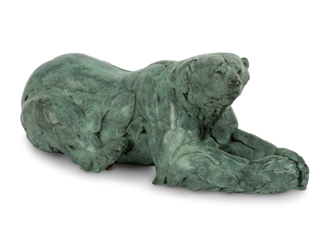 Bart Walter (American, b. 1958) Polar Bear, edition 4/10: Bart Walter (American, b. 1958) Polar Bear, edition 4/10 bronze signed B. Walter and numbered (hind left leg) height 6 1/2 x width 16 1/2 x depth 7 inches The Laumeister Collection from The Bennington