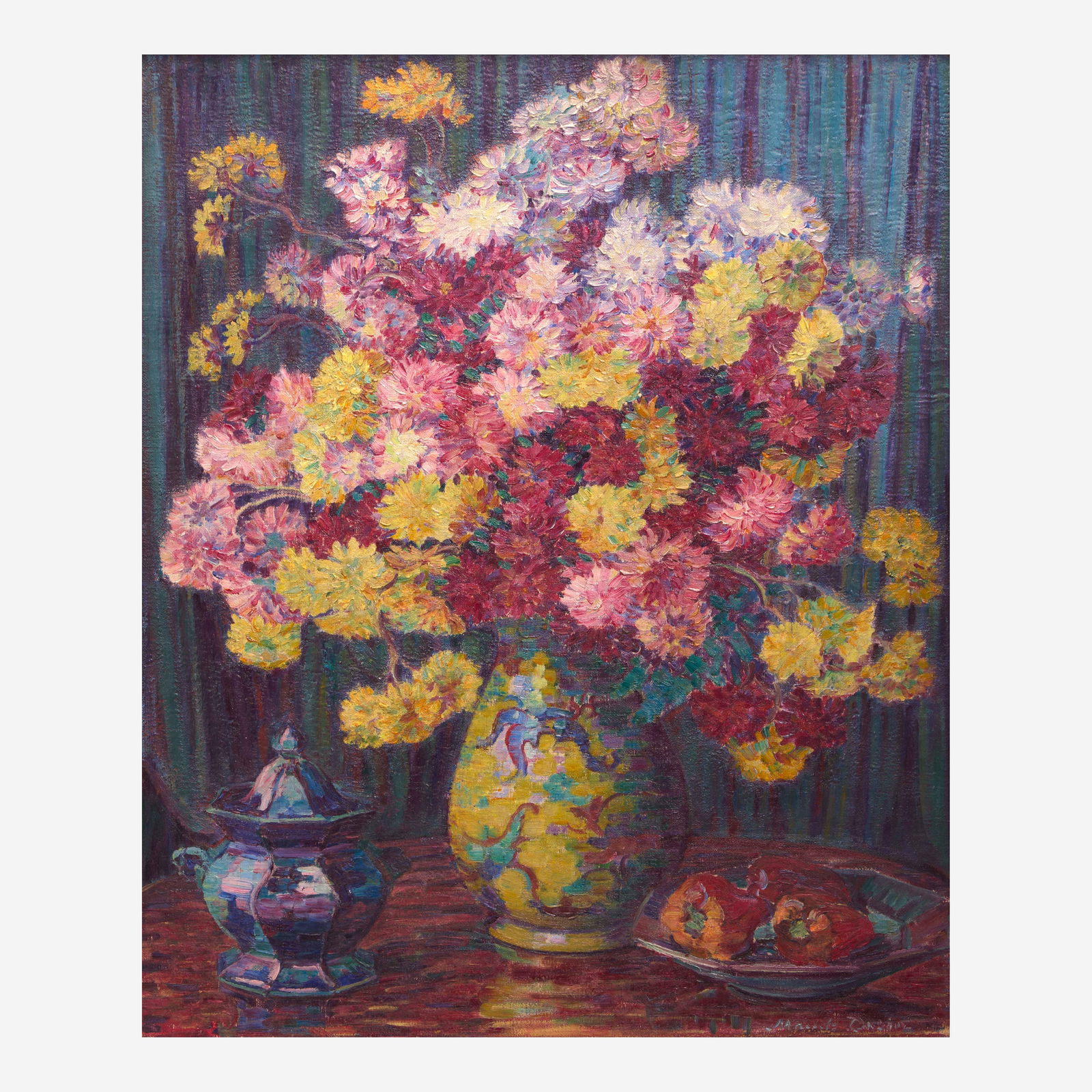 Maude Drein Bryant (American, 1880-1946) Still Life with Mums and Peppers (1 of 3)