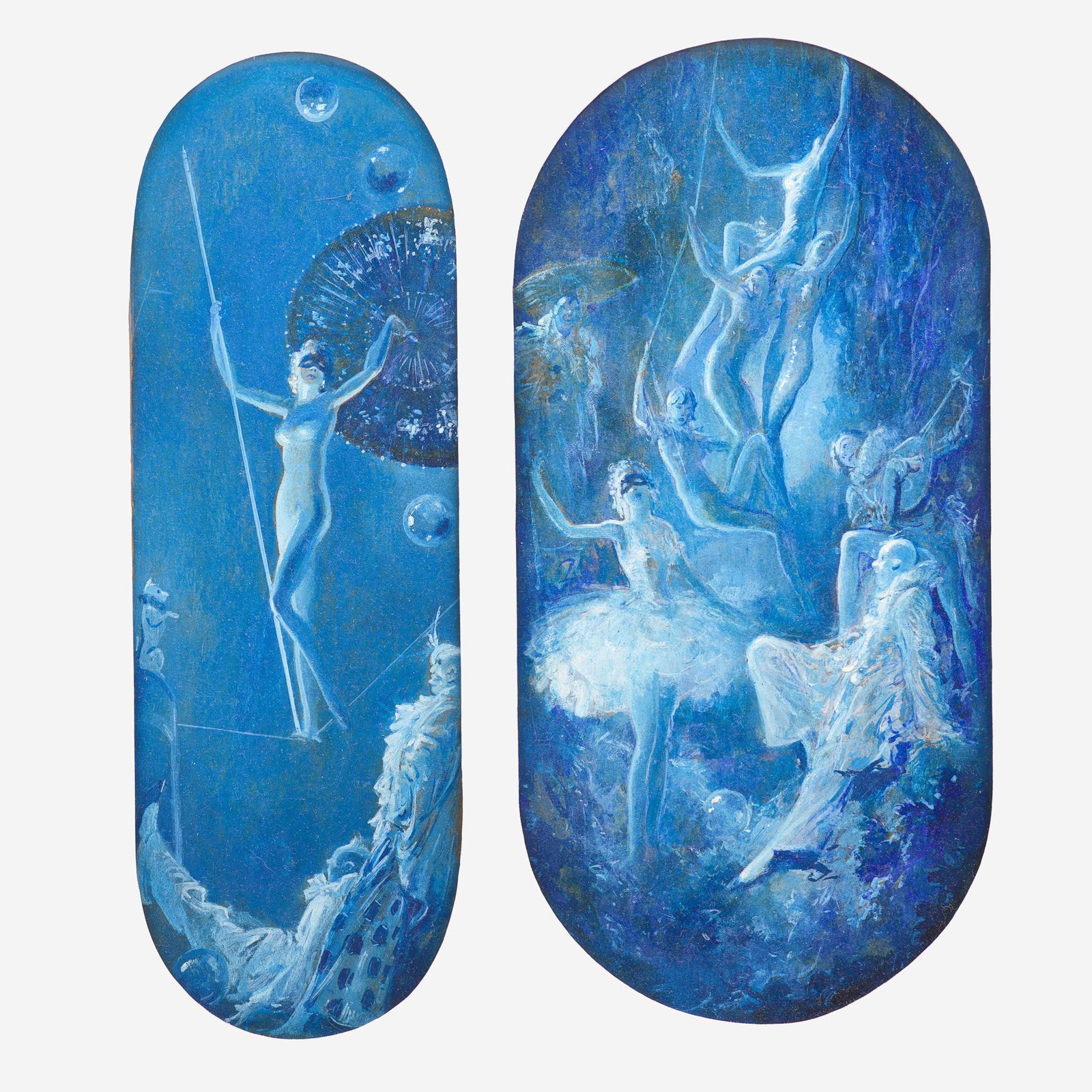 Everett Shinn (American, 1876-1953) Trapeze Artists and Clowns; together with Girl on Highwire: A (1 of 5)