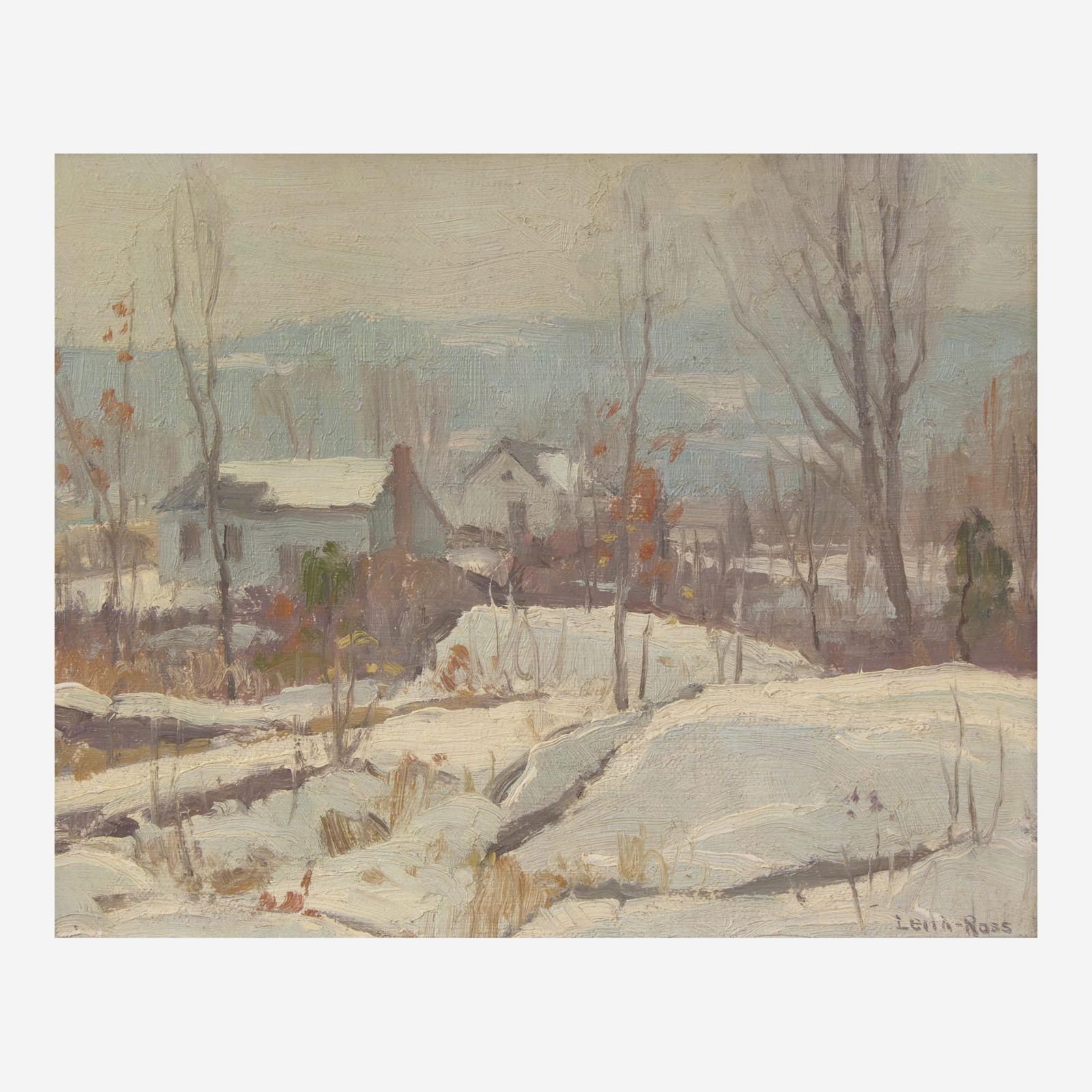 Harry Leith-Ross (American, 1886-1973) The Meadows in Winter: Harry Leith-Ross (American, 1886-1973) The Meadows in Winter Signed 'Leith-Ross' bottom right, oil on canvas laid down to board8 1/4 x 10 1/4 in. (21 x 26cm)Executed circa 1915. Prove